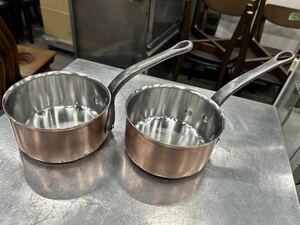 N-320 BOURGEAT？　片手鍋　銅製　飲食店 店舗　キッチン用品 直径14cm 2個セット