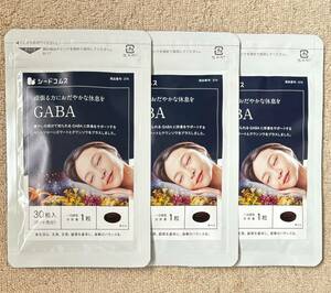 【送料無料】GABA ギャバ　約3ヶ月分 (1ヶ月分30粒入×3袋)　疲れ 休息 リラックス 睡眠サポート　サプリメント シードコムス