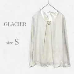 GLACIER グラシア ブラウス シャツ 首元かざり付き キレイめ S