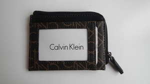 カルバンクライン　Calvin Klein　カードケース　ファスナー　メンズ　定期入れ　コインケース　モノグラム　新品