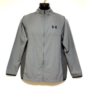 美品☆UNDER ARMOUR/アンダーアーマー☆ウインドブレーカー☆裏地メッシュ/ジャケット/ジャージ/グレー/M