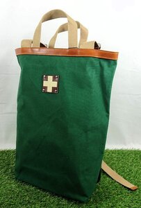 在庫セール★送料800円～木の庄帆布 BACK PACK TOTE BAG バックパックトート タイヘイヨウグリーン 定価20,000円税込/YA68-KHG22-BPT01T-GR