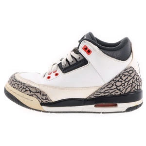 NIKE ナイキ AIR JORDAN 3 RETRO エア ジョーダン 3 レトロ ミッドカットスニーカー ホワイト 4Y/23cm 398614-123