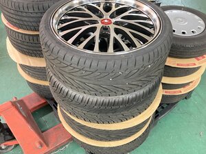 引-A003 ♪H HANKOOK VENTUS V12 EVO 220/35ZR19 3714 ハンコック ホイール FLEDERMAUS 4点 セット売り 車 タイヤ 使用感あり 中古品