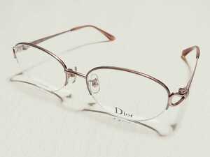 新品　Christian Dior　ディオール　ブランド　日本製　メガネ　眼鏡　高級感　オシャレ　ハーフリム　チタン　軽い　ピンク　可愛い