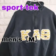 B502【sport-tek】ハーフジップ スウェット【メンズM】ブラック