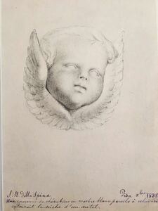 【イタリア製】絵柄30種展開 19世紀 イタリア絵画 トスカーナ 天使画 14 印刷物 木製額装サイズ35.5×26.8cm 教会 絵柄違い有