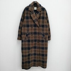 BEAMS HEART チェックビッグダブルコート 定価20790円 チェスターコート ブラウン ネイビー ビームスハート 3-1220A 230501