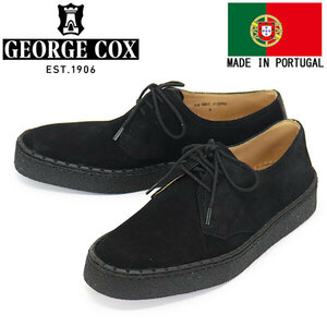 GEORGE COX (ジョージコックス) UTILITY POP BOY ラバーソール レザーシューズ 090 BLACK SUEDE UK7-約26.0cm