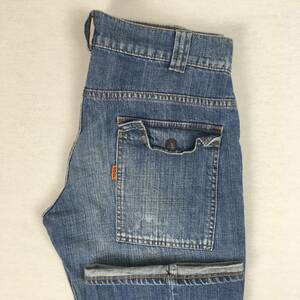 【旧】DENIME ドゥニーム ORIZZONTI オリゾンティ 日本製 デニムブッシュパンツ ブーツカット W33 オレンジタブ ジップフライ ライトオンス