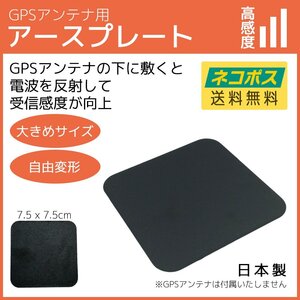 GPSアンテナ用 アースプレート サンヨーゴリラ 汎用 金属プレート 両面テープ付き 受信感度向上 感度UP 小型 7.5cm アンテナシート 日本製