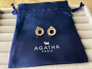 【AGATHA】アガタ　925　シルバー　キラキラビジュー　ピアス　ゴールド