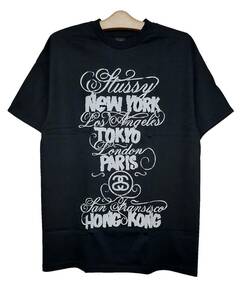 超激レア！新品タグ付き！STUSSY ステューシー×エリックエルムズ2006ワールドツアーコラボ限定Tシャツ L ブラック/デッドストック入手困難