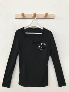 Max Mara WEEKEND LINE マックスマーラ レディース ビジュー使い 長袖レーヨンストレッチカットソー 良品 size S/M