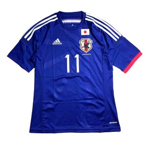 サムライブルー! adidas サッカー 日本代表 柿谷曜一朗 2014年 ブラジル W杯 ゲームシャツ ユニフォーム ブルー 青 S メンズ グッズ 希少