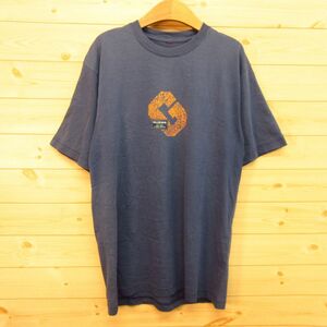 ◎90s！GUESS ゲス◆半袖 Tシャツ カットソー クルーネック ヴィンテージ◆メンズ 紺 M相当◆A5381