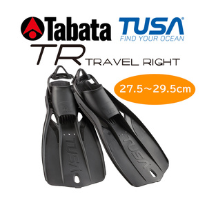 TUSA フィン TRAVEL RIGHT トラベルライト SF0110 BK (黒) Lサイズ 【 素足使用で27.5cm～29.5cm 】