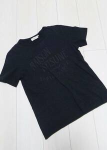 メゾンキツネ M メンズ ★ ロゴ 半袖 Tシャツ シャツ トップス グレー MAISON KITSUNE