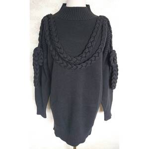 JulianaJabour ジュリアナジャボール ニット ワンピ－ス 黒 ブラック ニットワンピ ワンピ ロングニット セーター ロング レア import knit