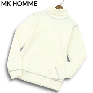 【新品 未使用】 MK HOMME ミッシェルクラン オム 秋冬 長袖 タートルネック カットソー ロンTシャツ Sz.46　メンズ　A4T13667_C#K