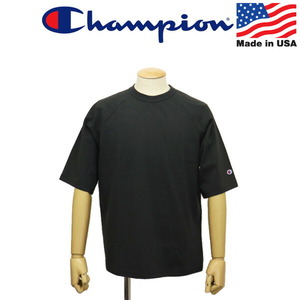 Champion (チャンピオン) C5-T306 T1011 ティーテンイレブン ラグラン ショートスリーブ Tシャツ アメリカ製 CN059 090ブラック L