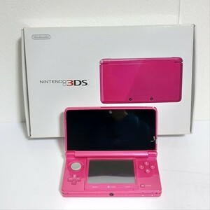 【 Nintendo 】 ニンテンドー　3DS　GLOSS PINK　ゲーム機　カセット付き　箱付き　グロス ピンク　任天堂　(SK)