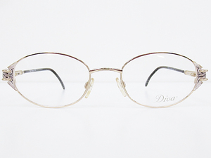 ∞【デッドストック】Diva ディーヴァ 眼鏡 メガネフレーム 5139/AP メタル フルリム ゴールド グレー イタリア製 □H8