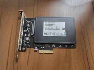 SAMSUNG PM9A3 エンタープライズSSD 2.5インチ 960GB U.2 NVMe PCIe4.0x4 U.2変換アダプター付属 動作OK スキャン済み