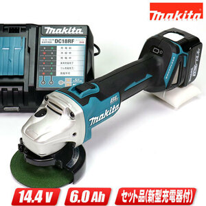 マキタ　14.4V　100mm ディスクグラインダ　GA403DRGN　6.0Ah Li-ion電池(BL1460B)1個　充電器(DC18RF)　ケース