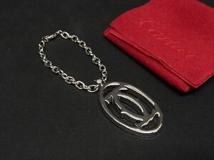 ■新品同様■ Cartier カルティエ 2Cロゴ キーホルダー バッグチャーム メンズ レディース シルバー系 BD9634