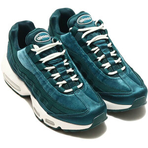 ナイキ 22.5cm ウィメンズ エア マックス 95 グリーン 税込18700円 NIKE WMNS AIR MAX 95 レディーススニーカー ベルベット 天然皮革 ②