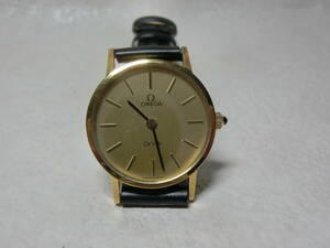 【№1116-O6005RK】中古品:オメガ OMEGA デビル De Ville クオーツ レディース腕時計 作動確認　比較的きれいな商品
