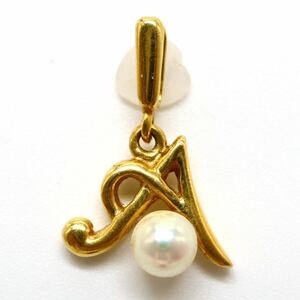 1円〜!!MIKIMOTO(ミキモト)▼K18 ペンダントトップ▼N 約0.8g pendant jewelry ジュエリー DH4/DH4 S384