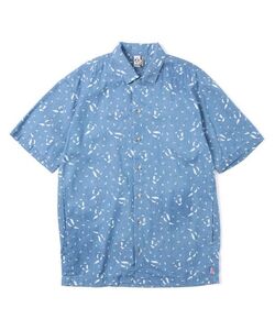 新品 XL 青 CHUMS チャムス ダンシング ブービー ショートスリーブ シャツ 半袖シャツ Dancing Booby S/S Shirt autodoa 大きい 27 開襟