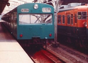 鉄道写真 103系電車 小田原行き L判（89mm×127mm）