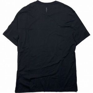 美品 ニールバレット Neil Barrett サンダーボルト バックプリント Tシャツトップス 半袖 黒 ブラック サイズS メンズ