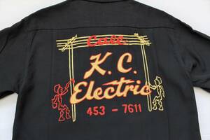 YSS09東洋Sボーリングシャツ エレクトリックElectric日本製 スタイルアイズ 電柱 電線K.C半袖 シャツStyle Eyes黒色