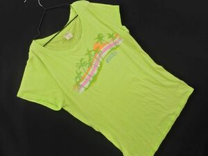 ネコポスOK Hollister ホリスター プリント 半袖 Tシャツ sizeL/黄緑 ■◆ ☆ eeb7 レディース