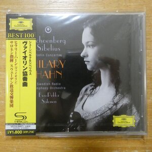 4988005649096;【未開封/SHM-CD】ハーン、サロネン / シェーンベルク、シベリウス:ヴァイオリン協奏曲(UCCG50071)