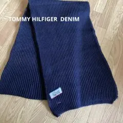 TOMMY HILFIGER DENIM ネイビー マフラー 28×206㌢