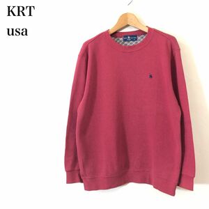 1K3051-F-N◆ KRT USA トレーナー スウェットシャツ トップス ◆ sizeM コットン レッド 古着 メンズ 秋冬