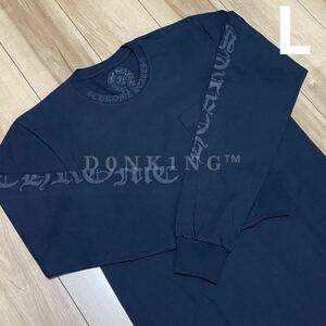 希少 クロムハーツ CHROME HEARTS 新作 Neck Logo Long Sleeve L/S Tee ネックロゴ ポケット ロングスリーブ Tシャツ ロンT ブラック 黒 L