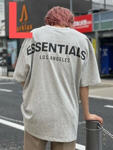 新品 ESSENTIALS エッセンシャルズ LA限定 半袖/Tシャツ L グレー