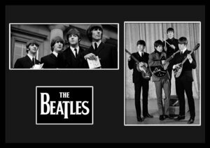 10種類!The Beatles/ザ・ビートルズ/ROCK/ロックバンドグループ/証明書付きフレーム/BW/モノクロ/ディスプレイ (4-3W)