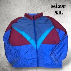 【vintage】ナイロンジャケット　Vライン　ビックシルエット　XL