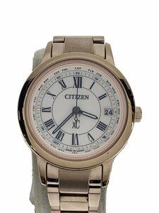 CITIZEN◆Xc/ハッピーフライト/ソーラー腕時計/アナログ/チタン/WHT/GLD/チタン/H240-T022740