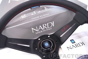 【正規品】NARDI 2024年限定モデル NARDI SPORTS Type ラリー340 ★ブラックパンチングレザー&ブラックスポーク/レッドステッチ【N921】