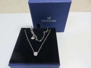 ♪美品♪★SWAROVSKI★スワロフスキー ネックレス シンプル シルバー色系 箱入り