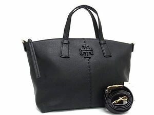 1円 ■極美品■ TORY BURCH トリーバーチ レザー 2WAY クロスボディ ショルダーバッグ ハンドバッグ レディース ブラック系 FD0444