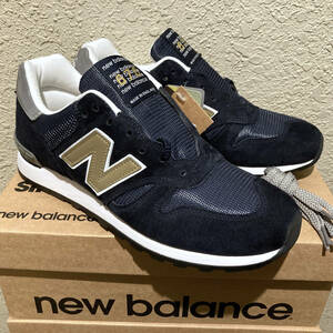 New Balance M670NNG UK製 US8 26cm ネイビー×ベージュゴールド×グレー M1300廉価版 スエード 新品 イギリス英国製 NB 紺 スニーカー